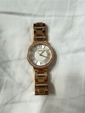 Fossil Rose Gold Crystal Accent Watch | Elegant Bracelet Style Watch